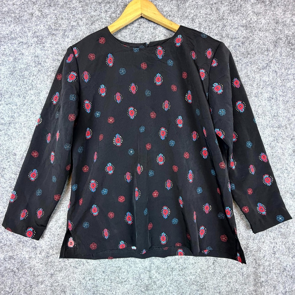 Graver Studio Tunic Blouse Womens‎ Small Black Dark Indie Noir Soft Grunge Artsy